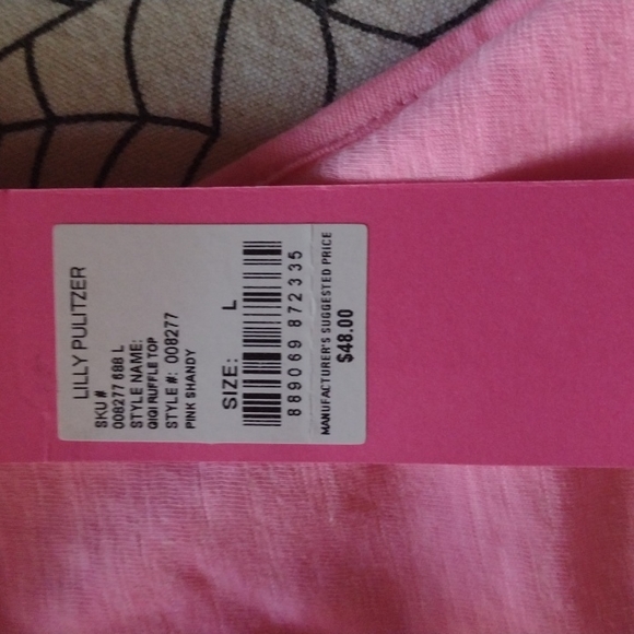 Lilly Pulitzer Pink Ruffle V-Neck Top - Picture 3 of 4